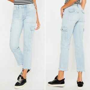 Kancan Felicity High Rise Slim Straight Leg Cargo Jeans Size 9/28